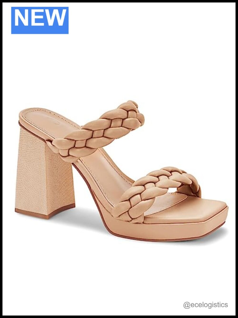 Womens Platform Heels Chunky Heel Braided Heeled Sandals Slip on Mules Party